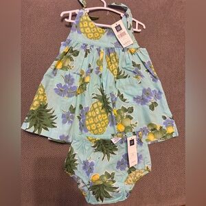 NWT Baby Gap Tropical Pineapple Girls 2 Piece Set Size: 3-6 Months